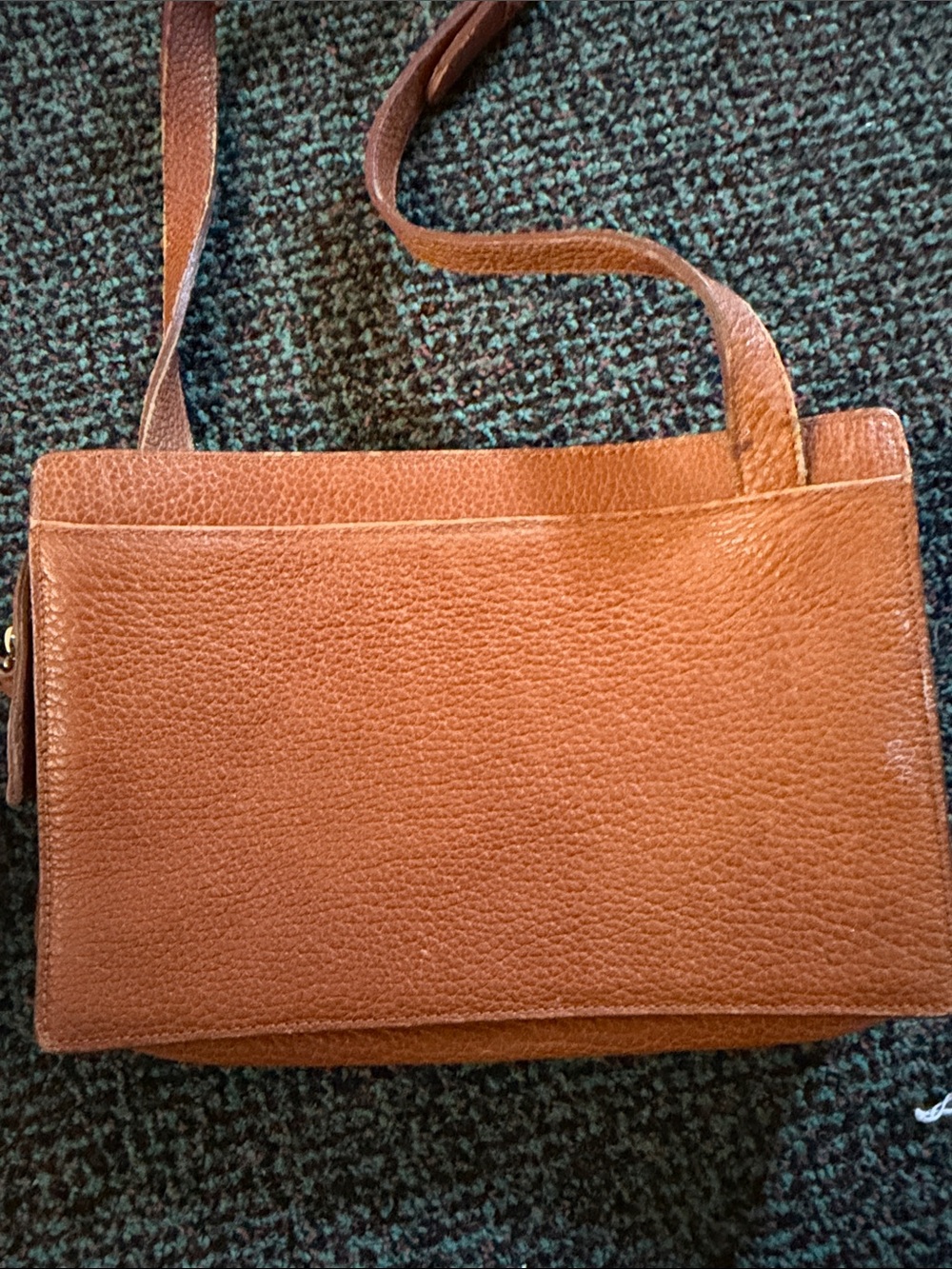 Vintage Ralph Lauren Women's Brown Leather Crossbody Bag Classic Pebbled Finish - Picture 3 of 9